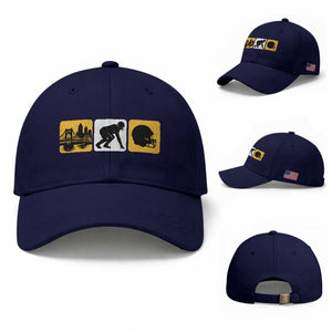 Pittsburgh Skyline Crest Graphic Baseball Cap Football Fan Pride TS12 Baseball Cap Universal Fit Dark Blue Print Your Wear