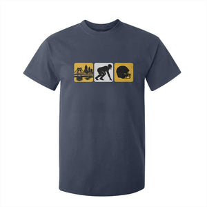 Pittsburgh Skyline Crest Graphic T Shirt For Kid Football Fan Pride TS12 Navy Print Your Wear