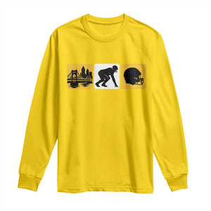 Pittsburgh Skyline Crest Graphic Long Sleeve Shirt Football Fan Pride TS12 Daisy Print Your Wear