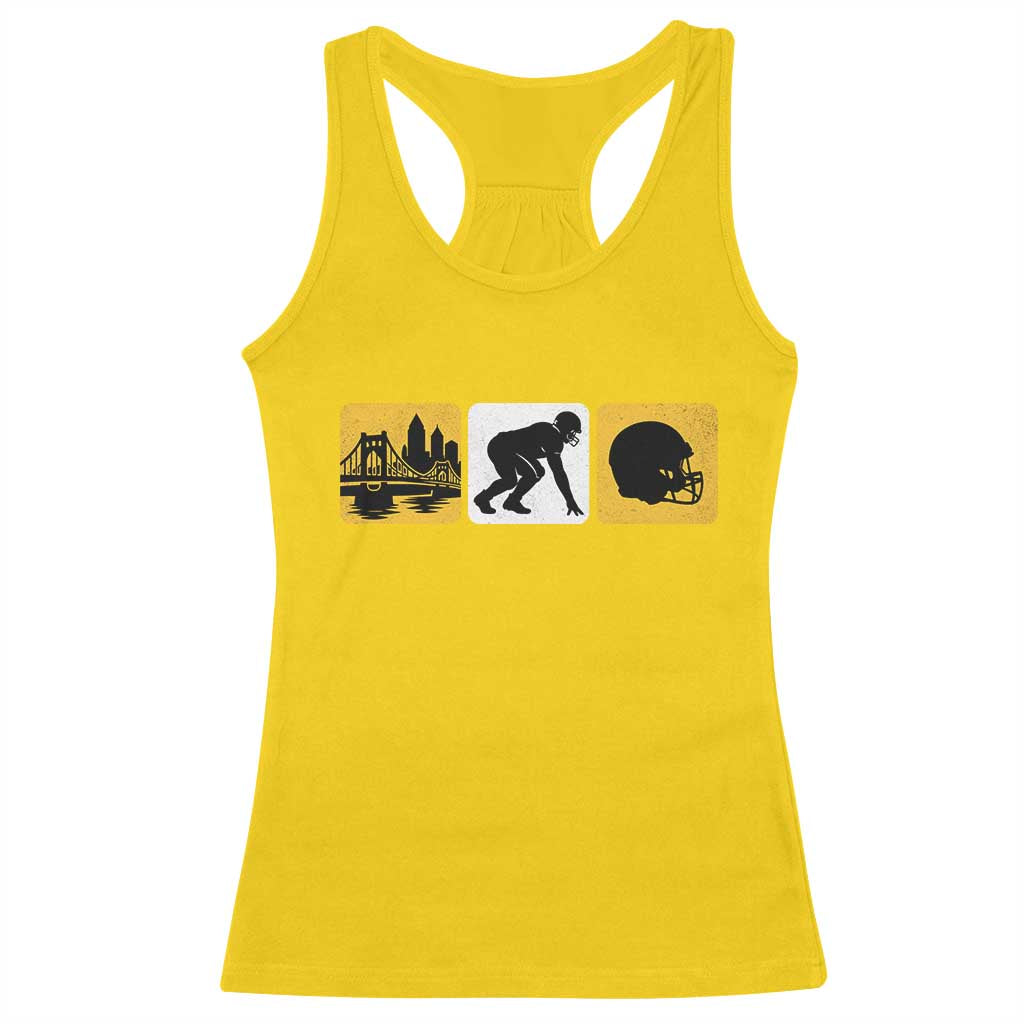 Pittsburgh Skyline Crest Graphic Racerback Tank Top Football Fan Pride TS12 Daisy Print Your Wear