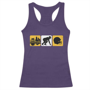 Pittsburgh Skyline Crest Graphic Racerback Tank Top Football Fan Pride TS12 Purple Print Your Wear