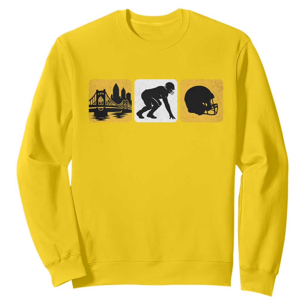 Pittsburgh Skyline Crest Graphic Sweatshirt Football Fan Pride TS12 Daisy Print Your Wear