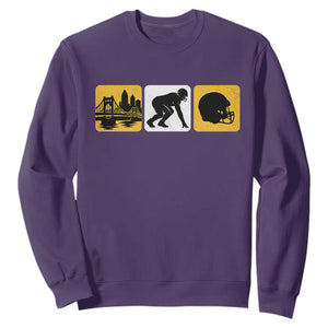Pittsburgh Skyline Crest Graphic Sweatshirt Football Fan Pride TS12 Purple Print Your Wear