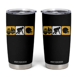Pittsburgh Skyline Crest Graphic Tumbler Cup Football Fan Pride TS12 Black Print Your Wear