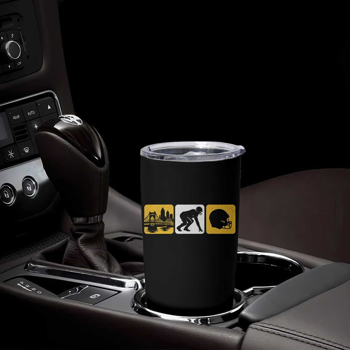Pittsburgh Skyline Crest Graphic Tumbler Cup Football Fan Pride TS12 Print Your Wear