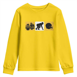 Pittsburgh Skyline Crest Graphic Youth Sweatshirt Football Fan Pride TS12 Daisy Print Your Wear
