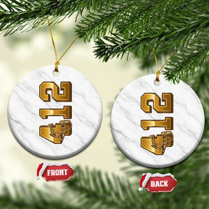 Vintage Pittsburgh City Skyline Crest Ceramic Ornament Game Day Fan Pride TS12 1pc White Marble Print Your Wear