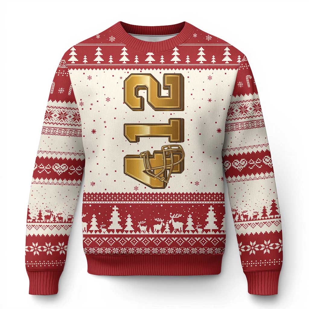 Vintage Pittsburgh City Skyline Crest Ugly Christmas Sweater Game Day Fan Pride TS12 Beige Red Print Your Wear