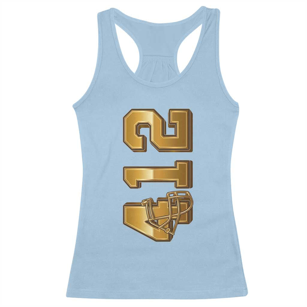 Vintage Pittsburgh City Skyline Crest Racerback Tank Top Game Day Fan Pride TS12 Light Blue Print Your Wear