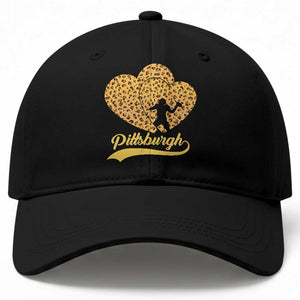 Vintage Leopard Heart Pittsburgh Pride Baseball Cap Football Lover Gift TS12 Print Your Wear