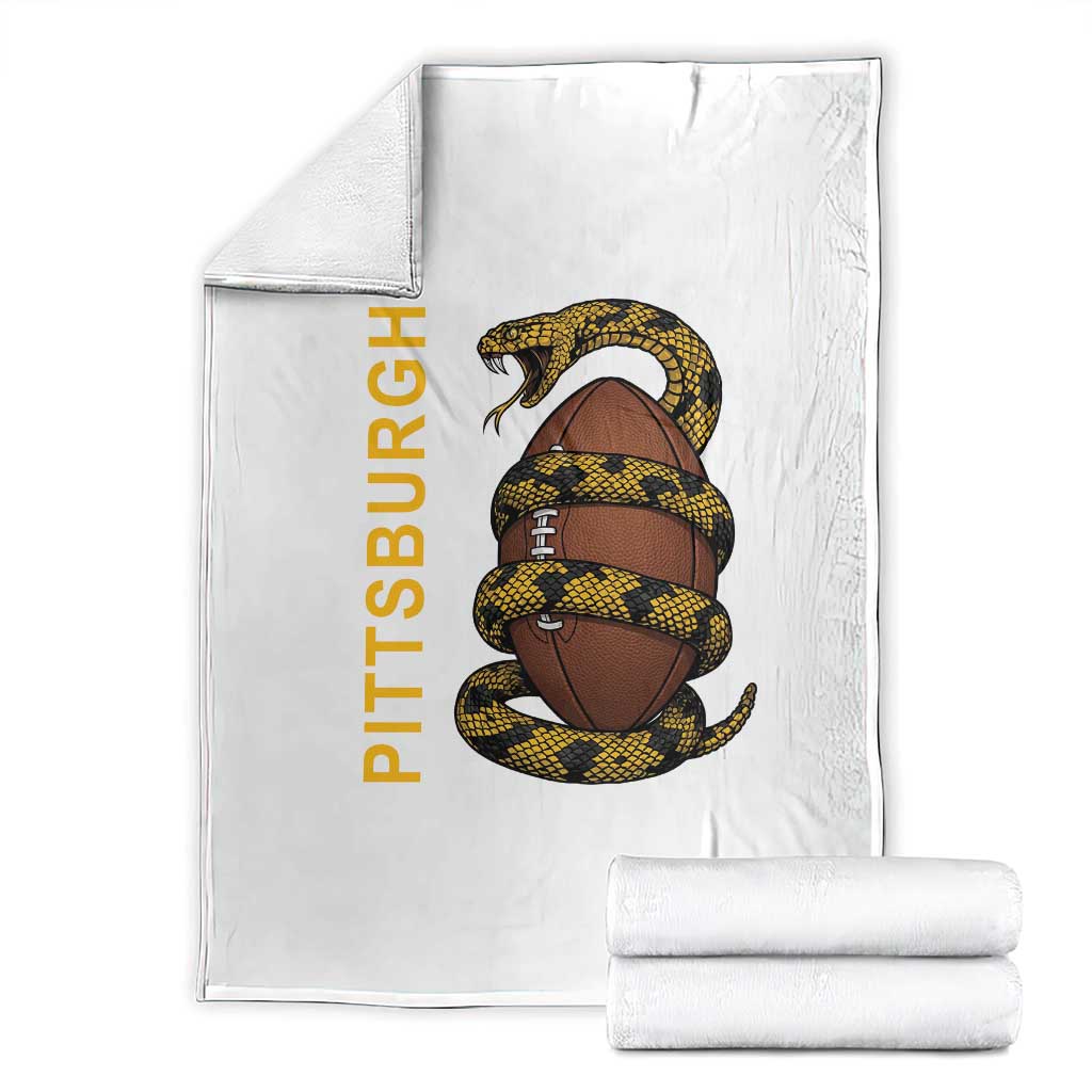 Vintage Black And Gold Rattlesnake Throw Blanket Pittsburgh Sports Fan TS12 White Print Your Wear