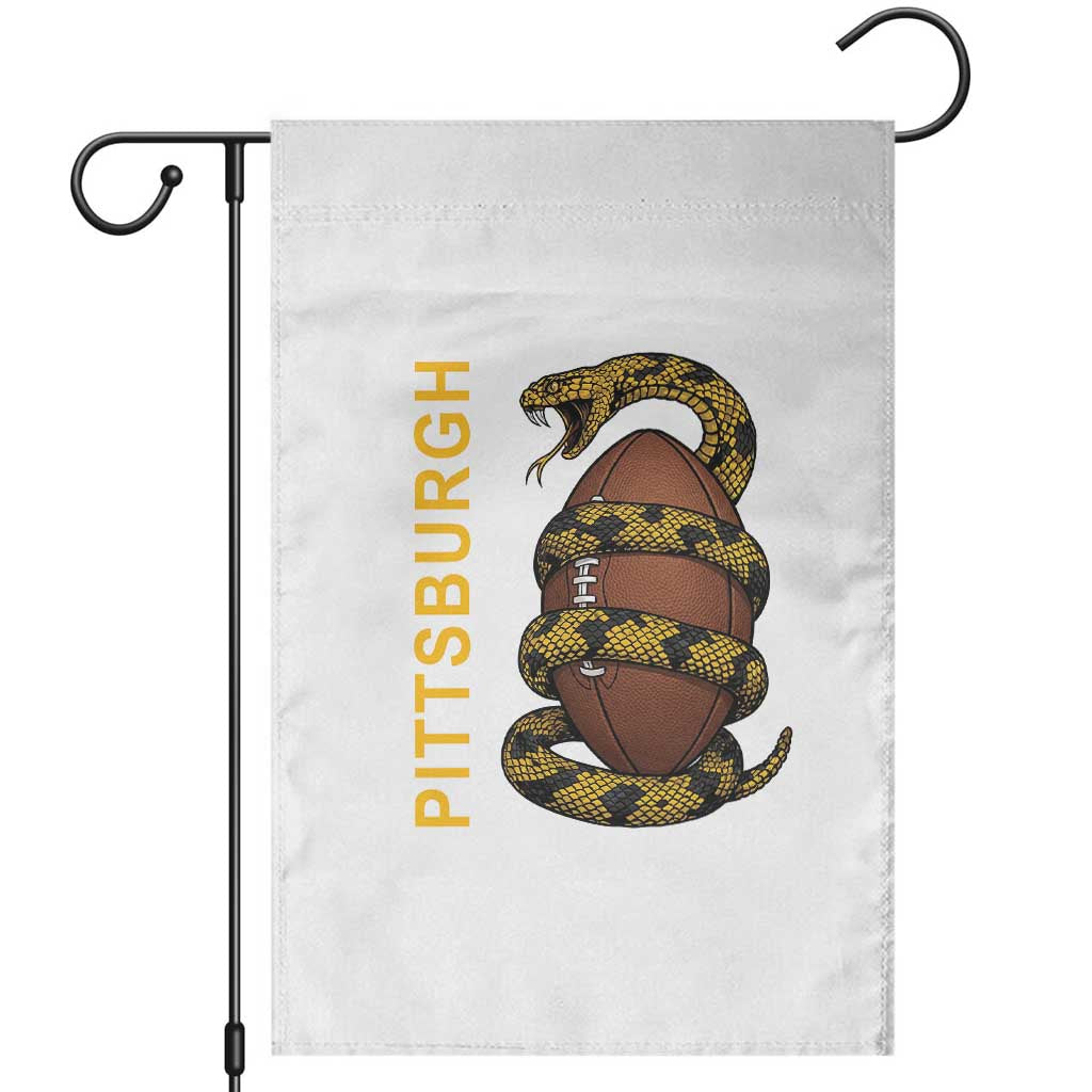 Vintage Black And Gold Rattlesnake Garden Flag Pittsburgh Sports Fan TS12 White Print Your Wear