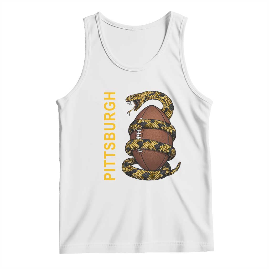 Vintage Black And Gold Rattlesnake Tank Top Pittsburgh Sports Fan TS12 White Print Your Wear