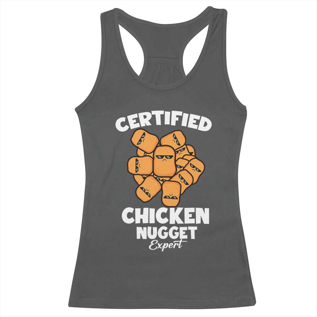 Funny Food Lover Gift Racerback Tank Top Certified Chicken Nugget Expert TS12 Dark Heather Print Your Wear