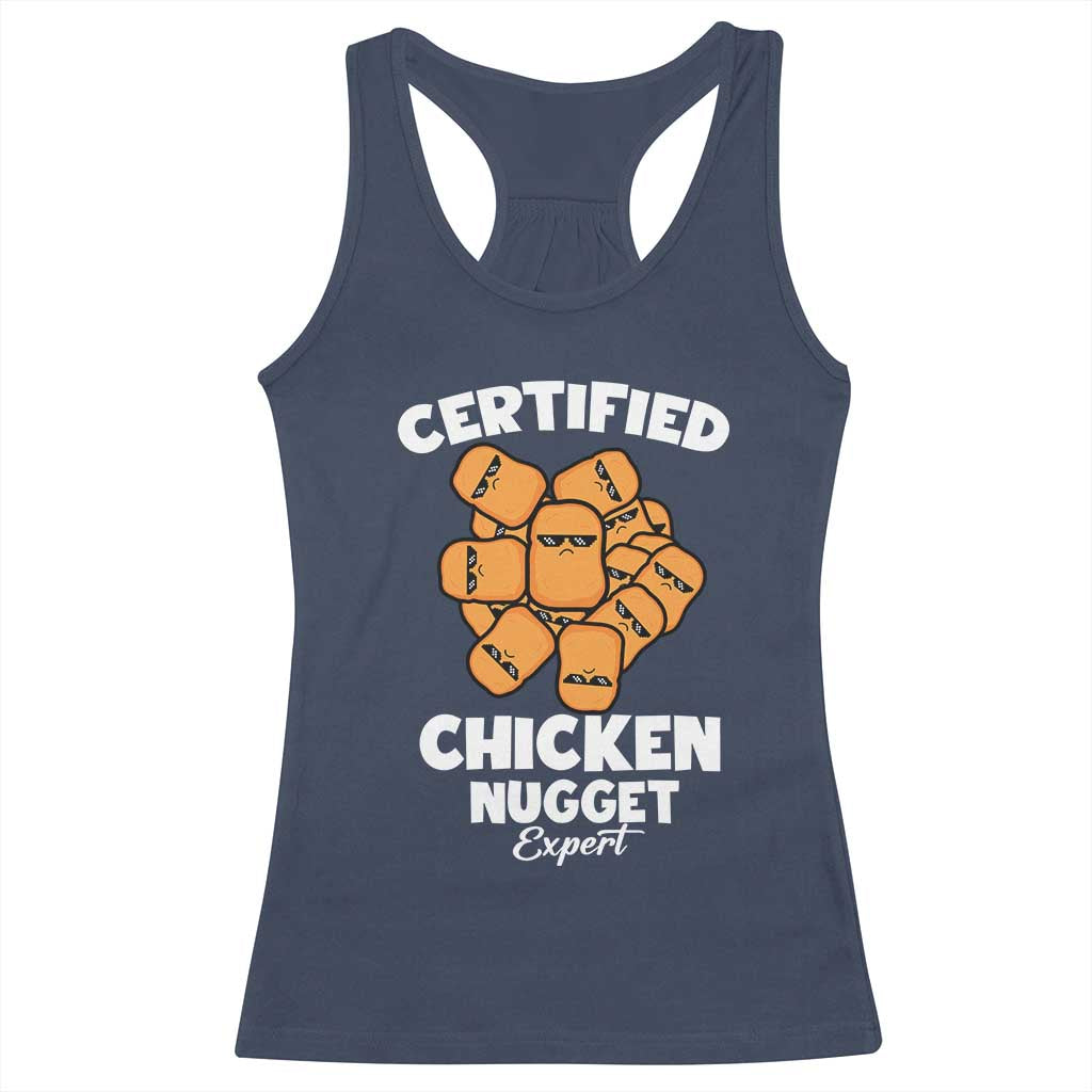 Funny Food Lover Gift Racerback Tank Top Certified Chicken Nugget Expert TS12 Navy Print Your Wear