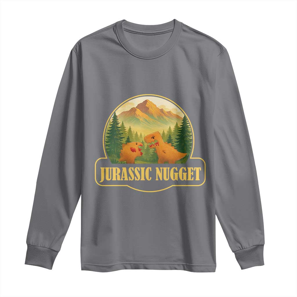 Jurassic Nugget World Dino Long Sleeve Shirt Nugget Lover Gift TS12 Charcoal Print Your Wear