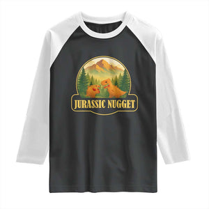 Jurassic Nugget World Dino Raglan Shirt Nugget Lover Gift TS12 Black White Print Your Wear