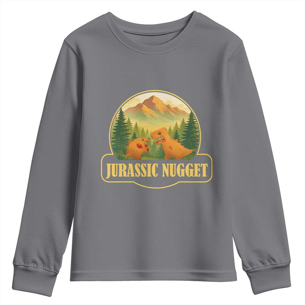 Jurassic Nugget World Dino Youth Sweatshirt Nugget Lover Gift TS12 Charcoal Print Your Wear