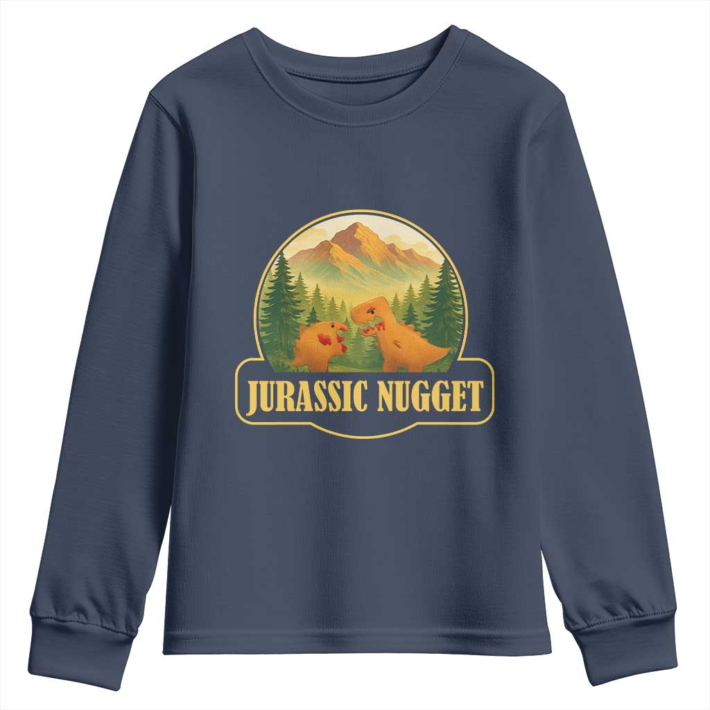 Jurassic Nugget World Dino Youth Sweatshirt Nugget Lover Gift TS12 Navy Print Your Wear