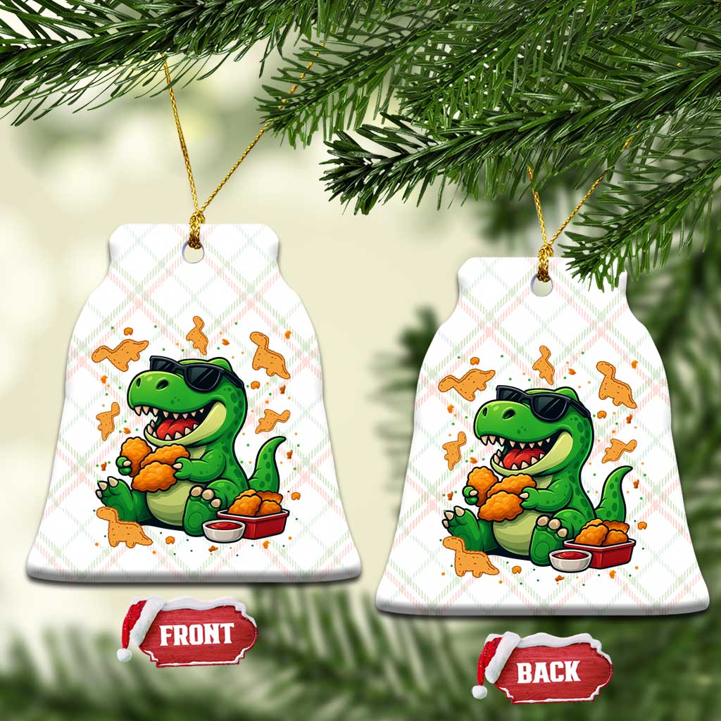 Funny Dinosaur Eating Chicken Nuggets Ceramic Ornament Food Lover Gift TS12 Print Your Wear