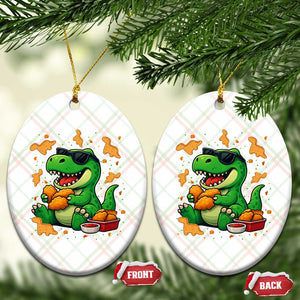 Funny Dinosaur Eating Chicken Nuggets Ceramic Ornament Food Lover Gift TS12 Print Your Wear
