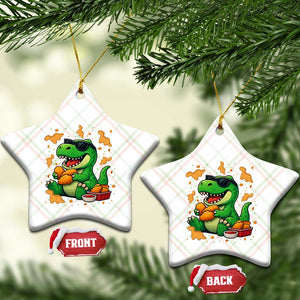 Funny Dinosaur Eating Chicken Nuggets Ceramic Ornament Food Lover Gift TS12 Print Your Wear