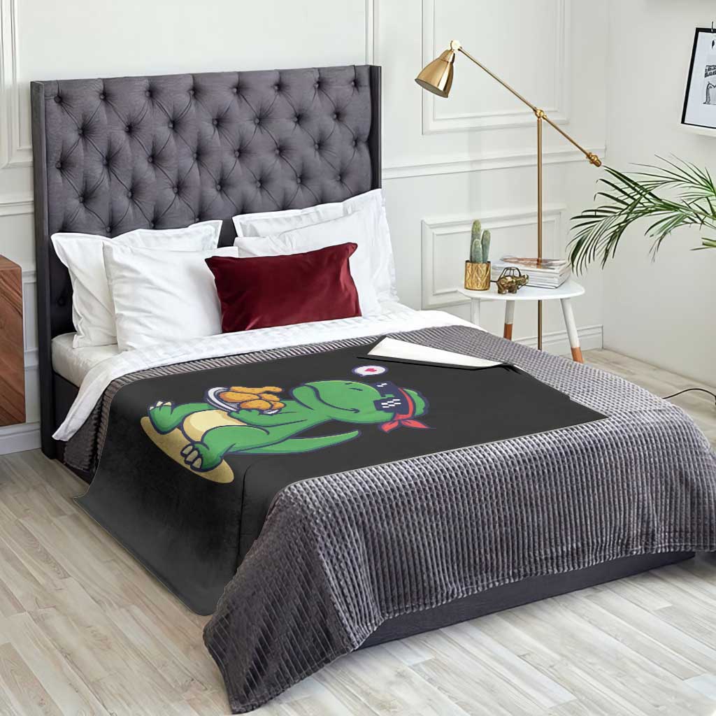 Cute Dinosaur Eating Chicken Nuggets Throw Blanket Food Humor Gift TS12 Print Your Wear