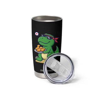 Cute Dinosaur Eating Chicken Nuggets Tumbler Cup Food Humor Gift TS12 Print Your Wear