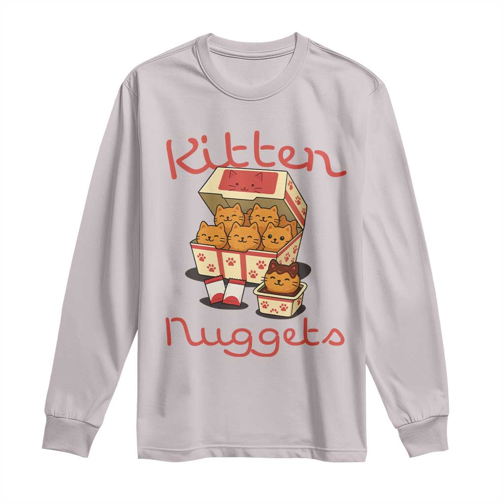 Kitten Nuggets Long Sleeve Shirt Funny Cat Lover Gift TS12 Ice Gray Print Your Wear