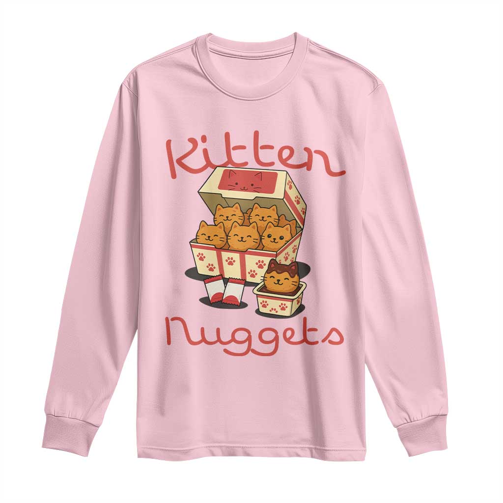 Kitten Nuggets Long Sleeve Shirt Funny Cat Lover Gift TS12 Light Pink Print Your Wear