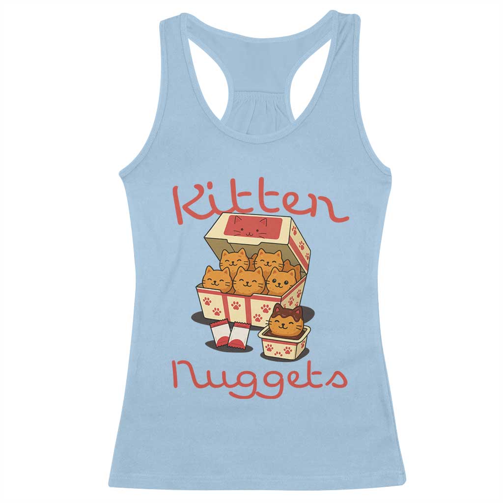Kitten Nuggets Racerback Tank Top Funny Cat Lover Gift TS12 Light Blue Print Your Wear