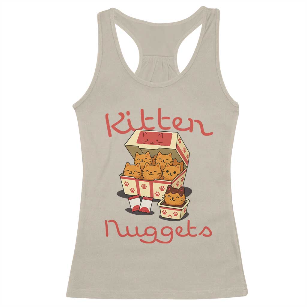 Kitten Nuggets Racerback Tank Top Funny Cat Lover Gift TS12 Sand Print Your Wear