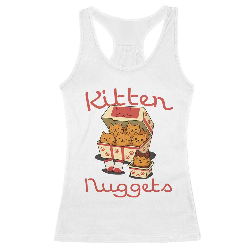 Kitten Nuggets Racerback Tank Top Funny Cat Lover Gift TS12 White Print Your Wear