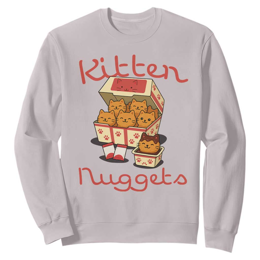 Kitten Nuggets Sweatshirt Funny Cat Lover Gift TS12 Ice Gray Print Your Wear
