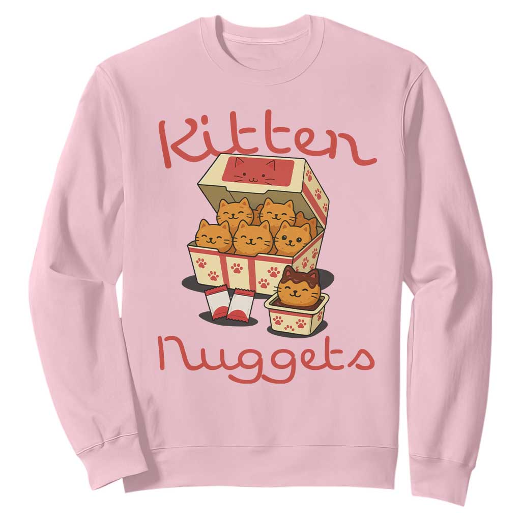 Kitten Nuggets Sweatshirt Funny Cat Lover Gift TS12 Light Pink Print Your Wear