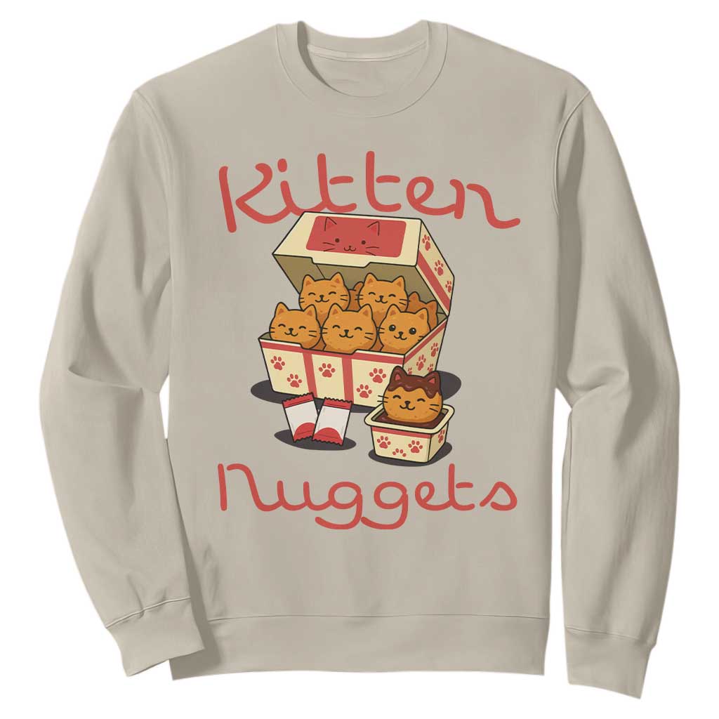 Kitten Nuggets Sweatshirt Funny Cat Lover Gift TS12 Sand Print Your Wear