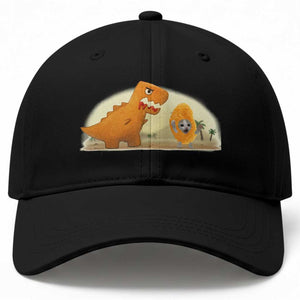 Dino Nuggets Chasing Cat Baseball Cap Funny Nugget Lover Gift TS12 Print Your Wear