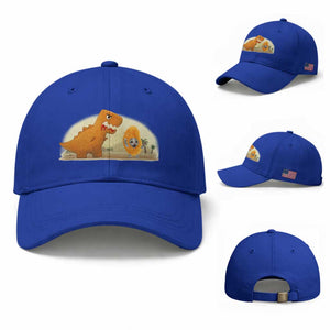 Dino Nuggets Chasing Cat Baseball Cap Funny Nugget Lover Gift TS12 Baseball Cap Universal Fit Royal Blue Print Your Wear