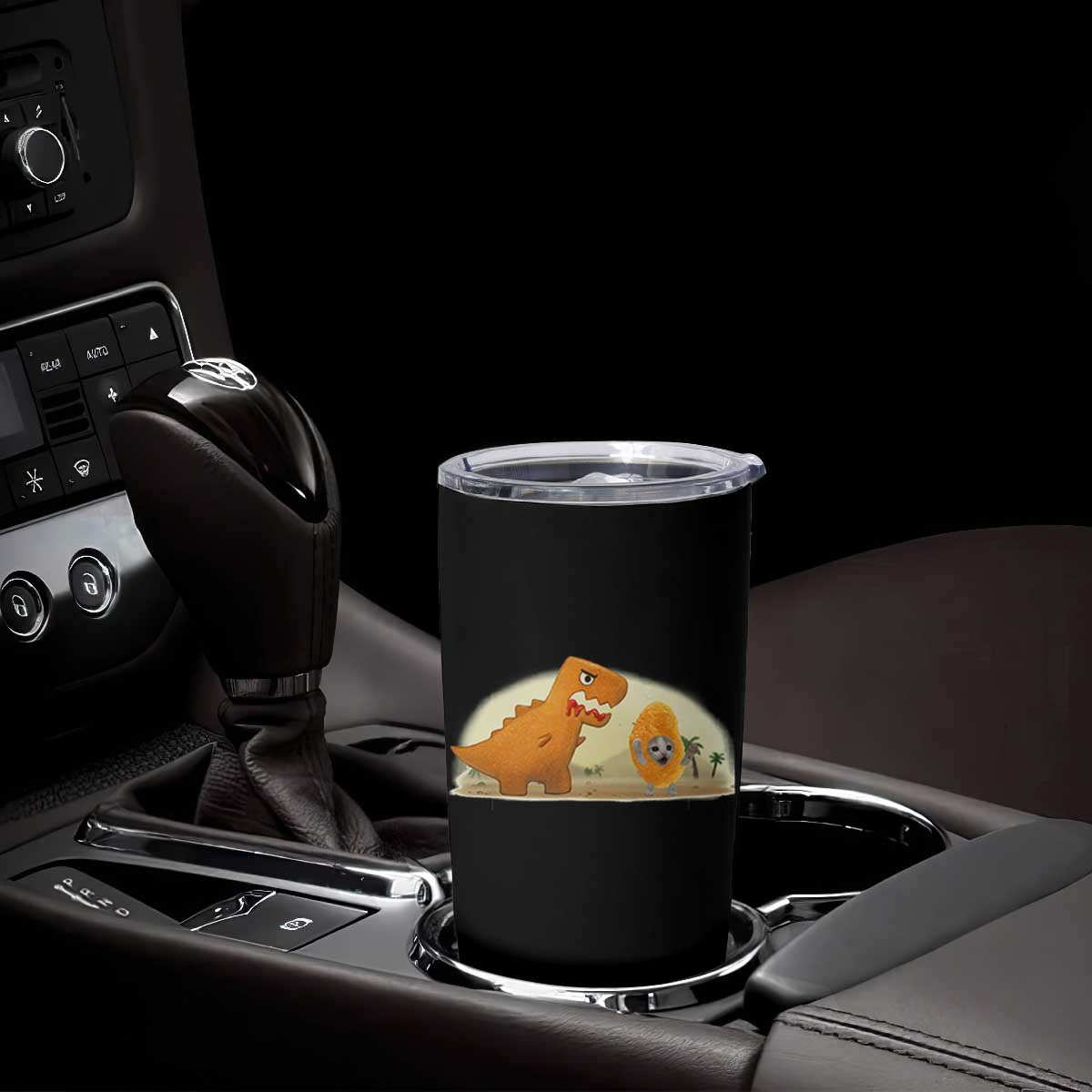 Dino Nuggets Chasing Cat Tumbler Cup Funny Nugget Lover Gift TS12 Print Your Wear