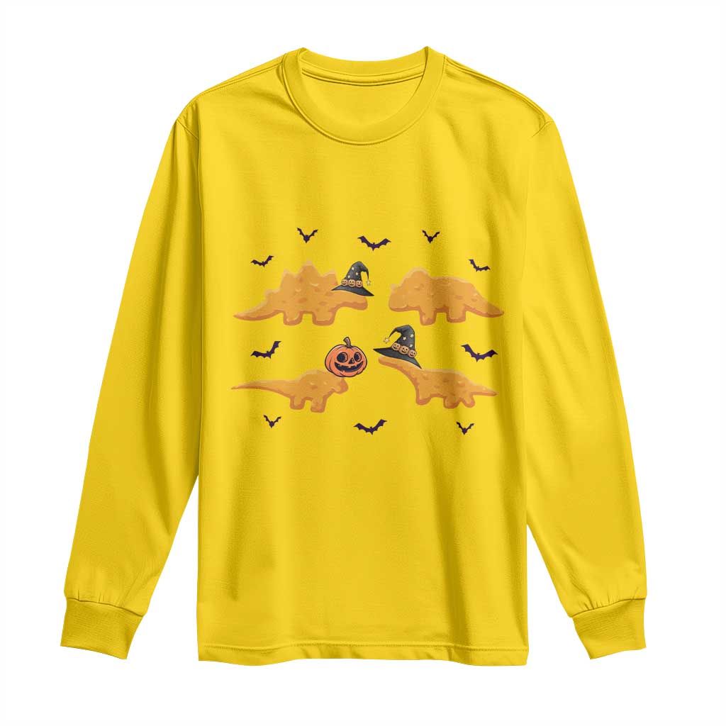 Halloween Dinosaur Nugget Long Sleeve Shirt Funny Spooky Food Gift TS12 Daisy Print Your Wear