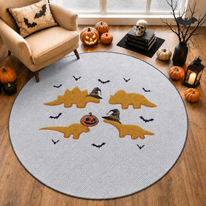 Halloween Dinosaur Nugget Round Rug Funny Spooky Food Gift