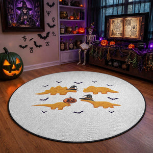 Halloween Dinosaur Nugget Round Rug Funny Spooky Food Gift
