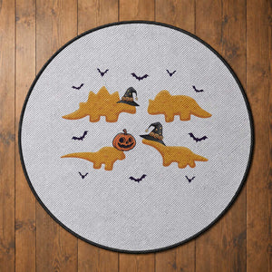 Halloween Dinosaur Nugget Round Rug Funny Spooky Food Gift