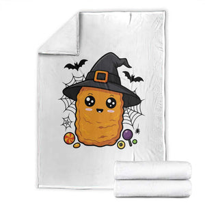 Halloween Nugget With Witch Hat Throw Blanket Funny Food Gift TS12 White Print Your Wear