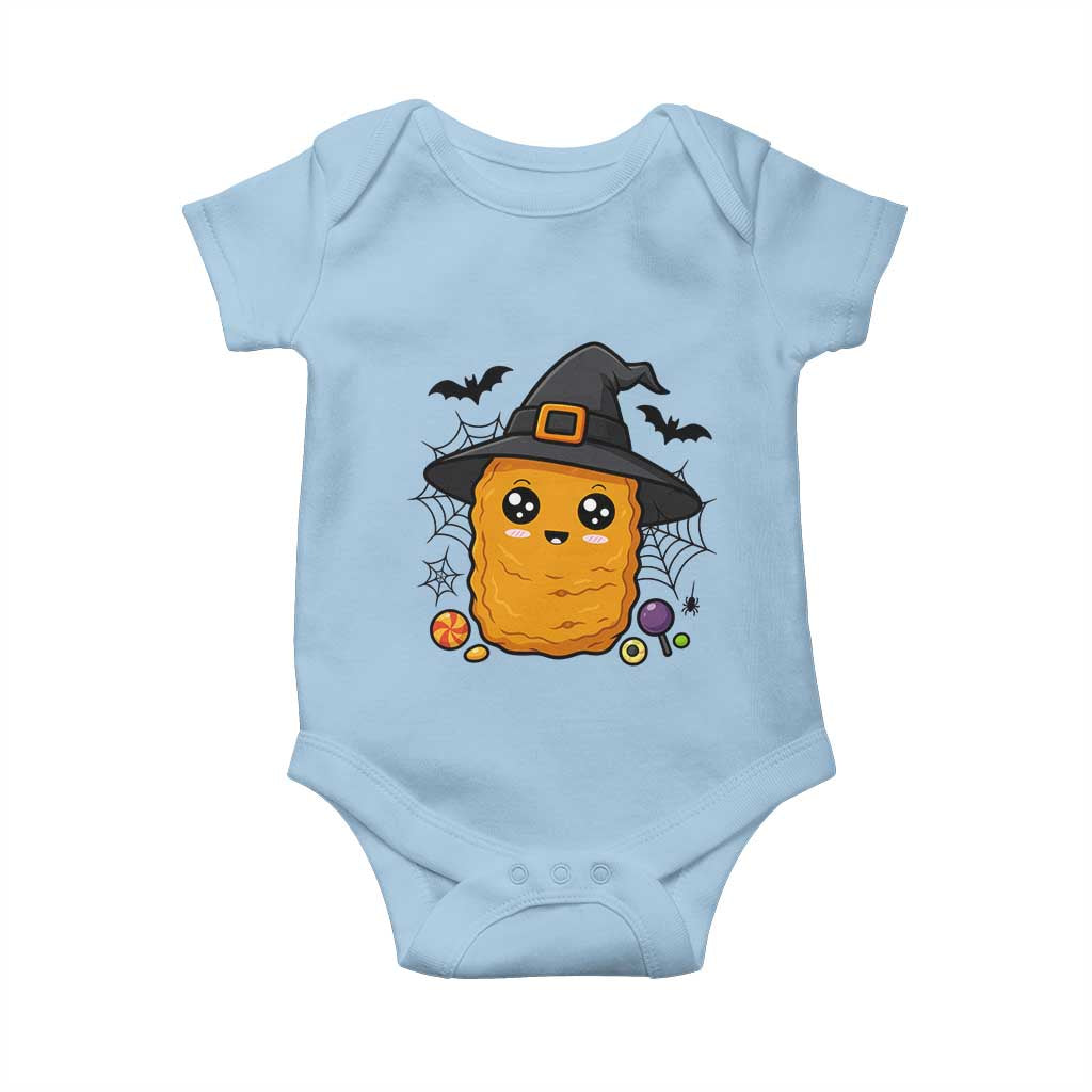 Halloween Nugget With Witch Hat Baby Onesie Funny Food Gift TS12 Light Blue Print Your Wear