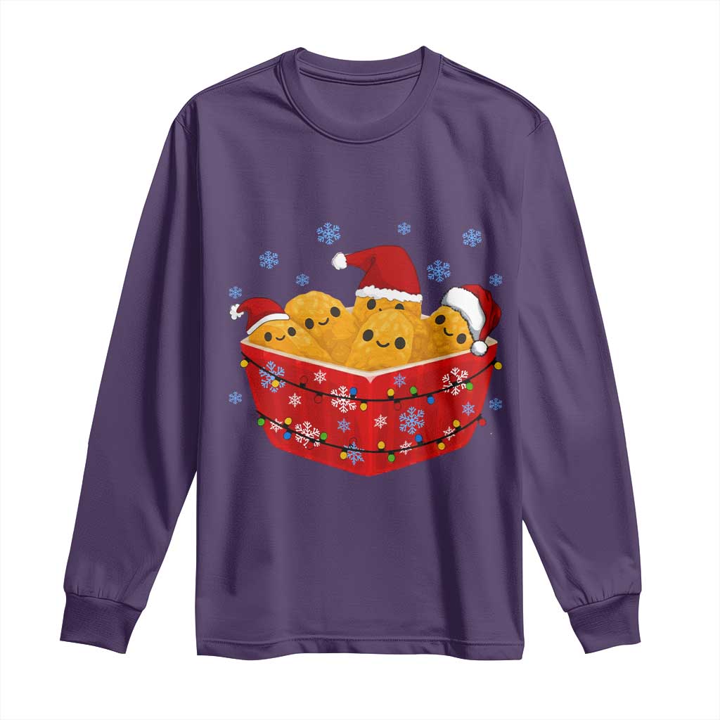 Christmas Chicken Nuggets Long Sleeve Shirt Funny Food Lover Gift TS12 Purple Print Your Wear