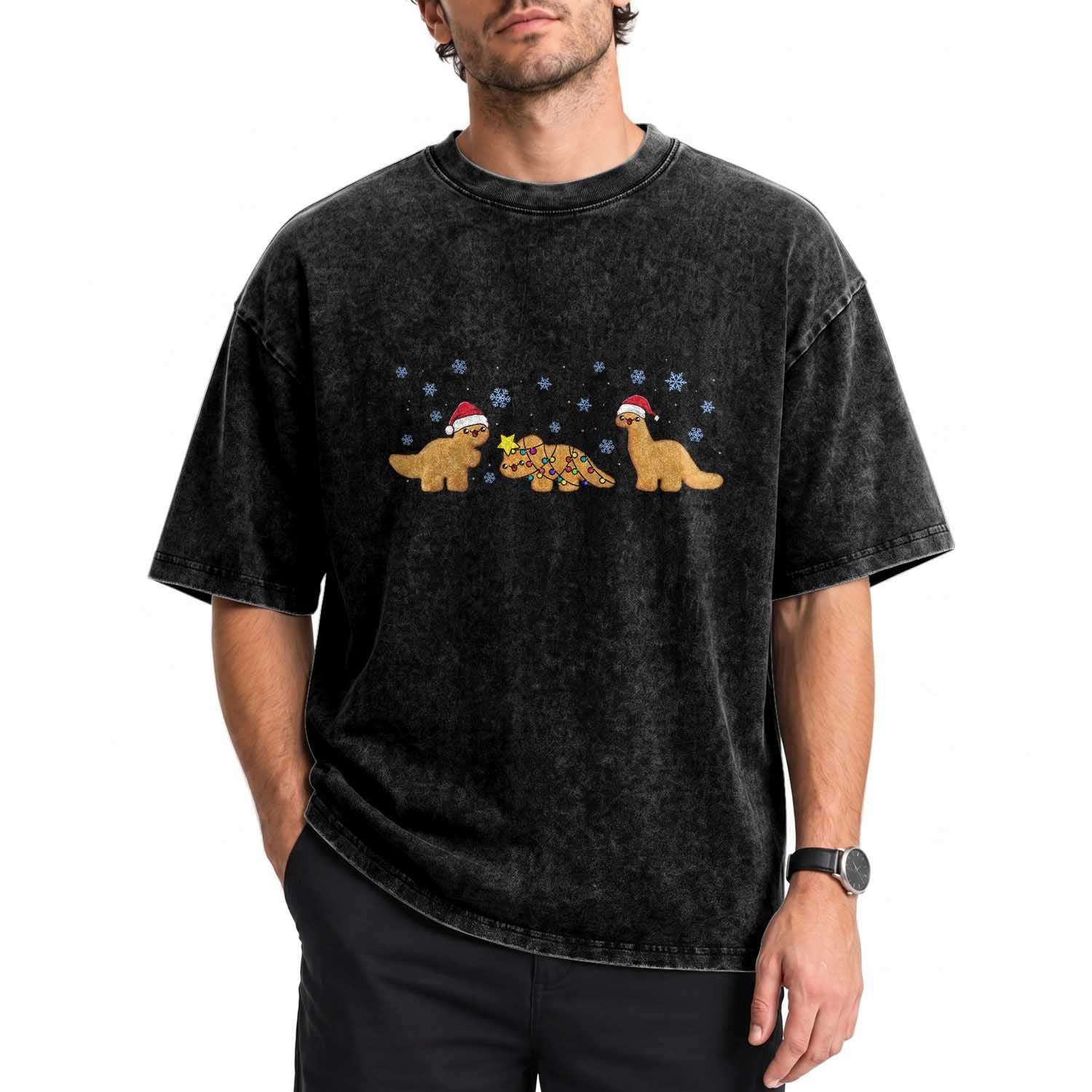 Chicken Nugget Lover Washed Cotton T-Shirt Christmas Holiday Gift