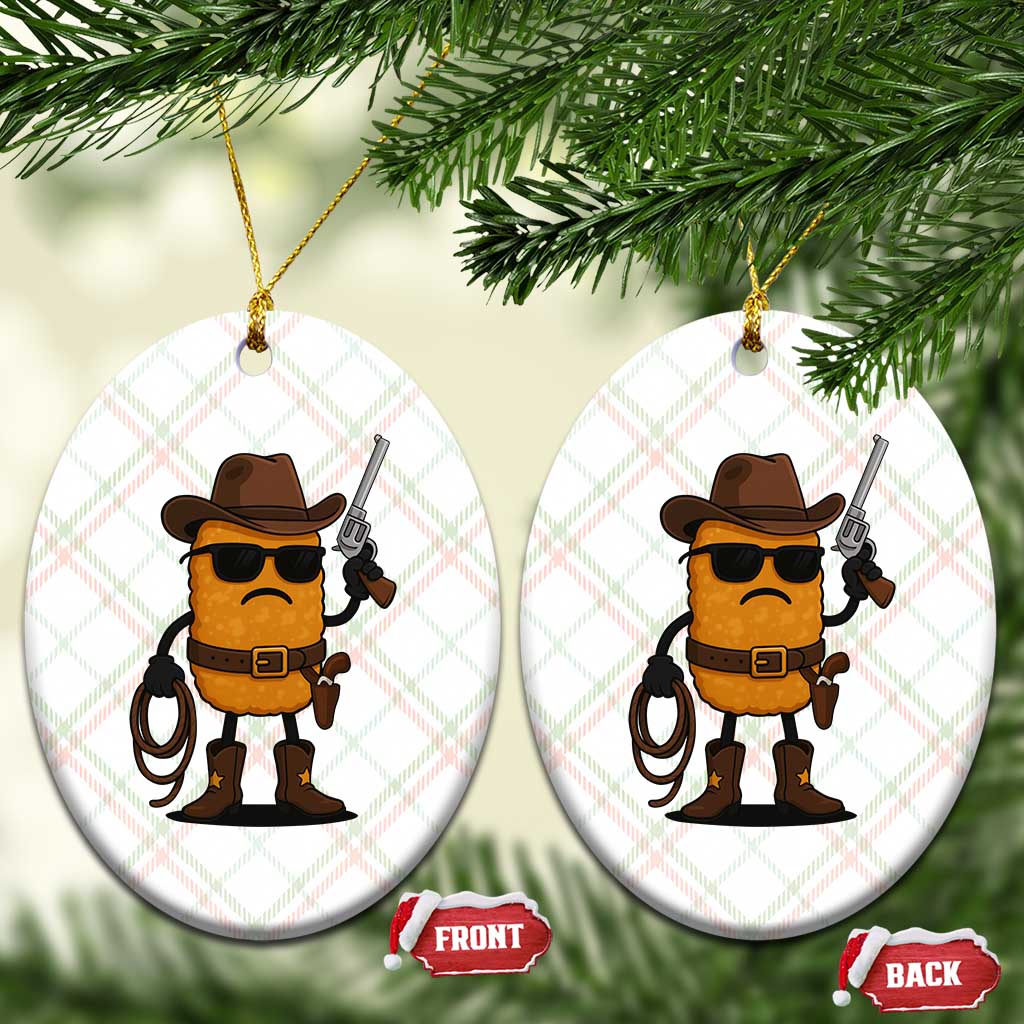 Cowboy Chicken Nugget Ceramic Ornament Funny Food Gift TS12 Print Your Wear