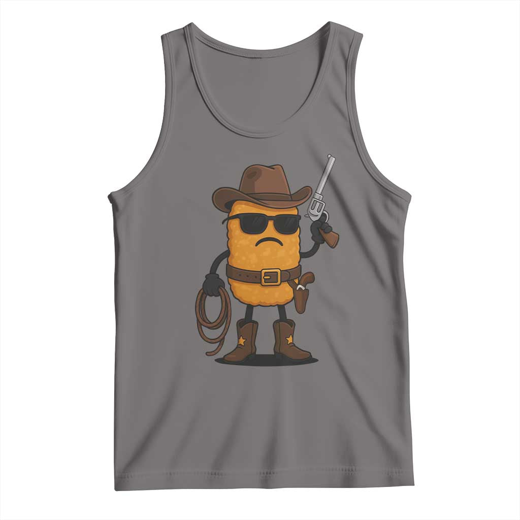 Cowboy Chicken Nugget Tank Top Funny Food Gift TS12 Deep Heather Print Your Wear