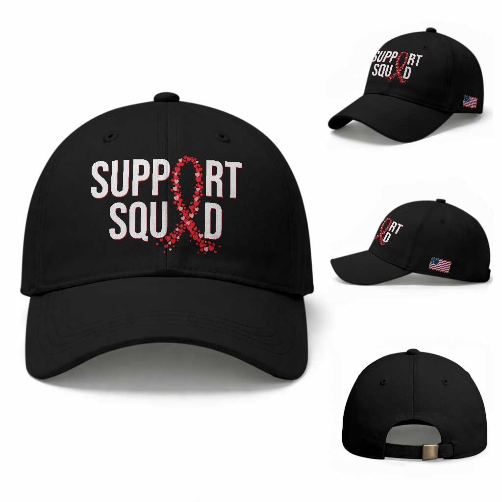 HIV AIDS Awareness Fighter Baseball Cap Support Squad Gift TS12 Baseball Cap Universal Fit Black Print Your Wear